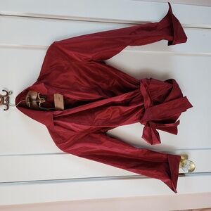 Ann Taylor cranberry silk top size 16